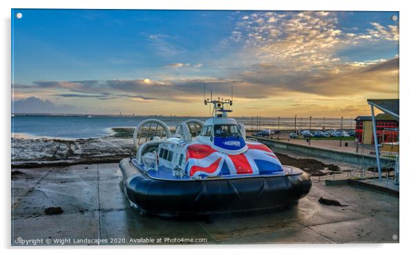 Solent Flyer Sunrise Acrylic by Wight Landscapes