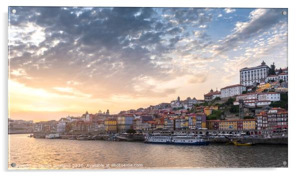 Porto Dusk Acrylic by James Rowland