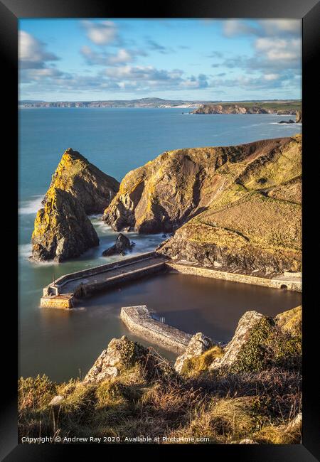 Mullion Harbour Framed Print by Andrew Ray