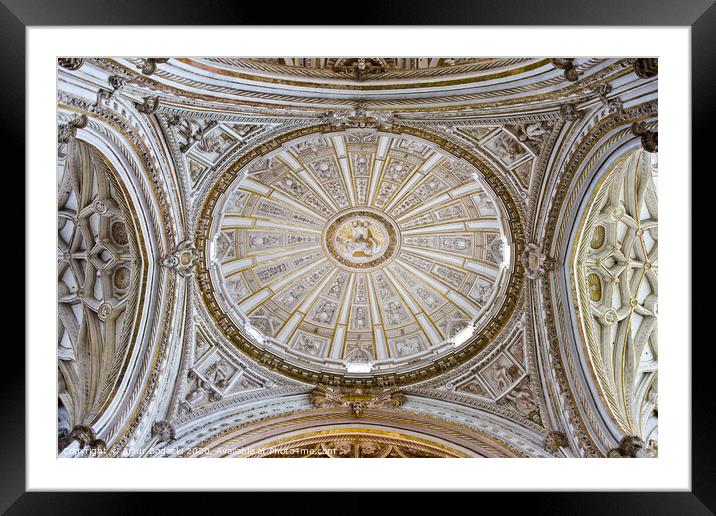 Mezquita Cathedral Dome Ceiling In Cordoba Framed Mounted Print by Artur Bogacki