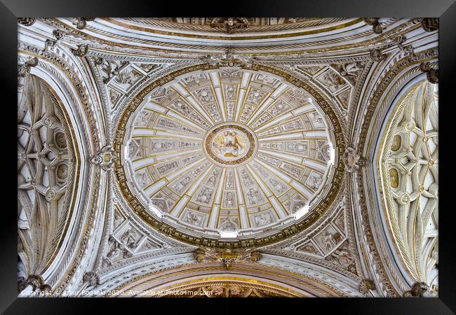 Mezquita Cathedral Dome Ceiling In Cordoba Framed Print by Artur Bogacki