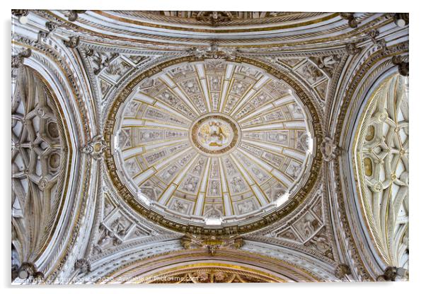 Mezquita Cathedral Dome Ceiling In Cordoba Acrylic by Artur Bogacki