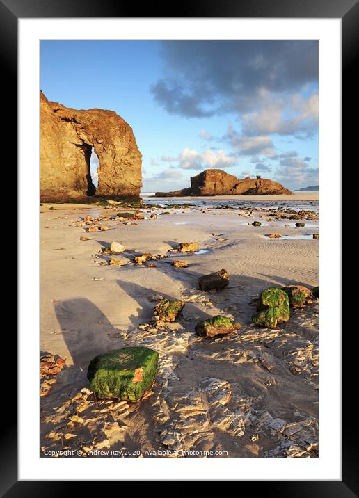 Low tide (Perranporth) Framed Mounted Print by Andrew Ray