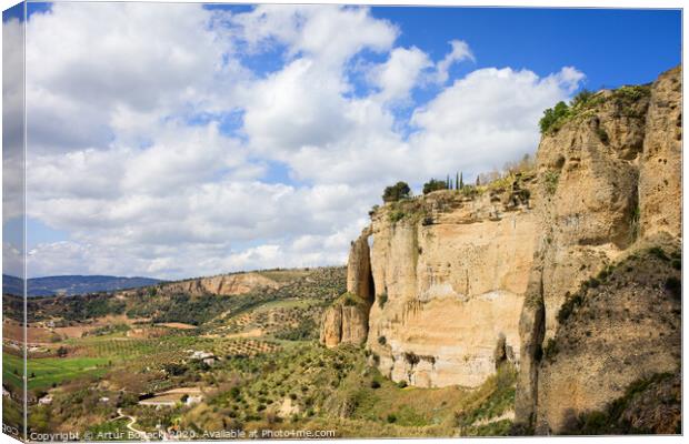 Andalusia Landscape With Ronda Cliff Canvas Print by Artur Bogacki
