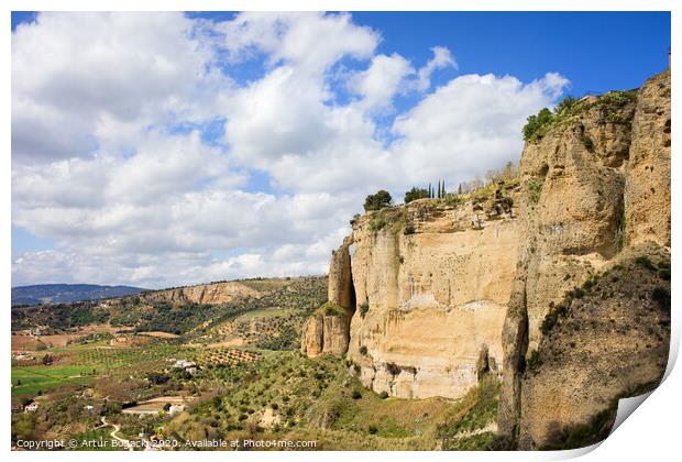 Andalusia Landscape With Ronda Cliff Print by Artur Bogacki