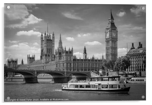 Historical Westminster: Parliament on Thames Acrylic by David Tyrer