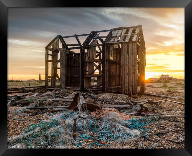 Shed and Nets Framed Print by James Rowland