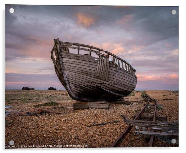 The Old Boat at Dungeness Acrylic by James Rowland