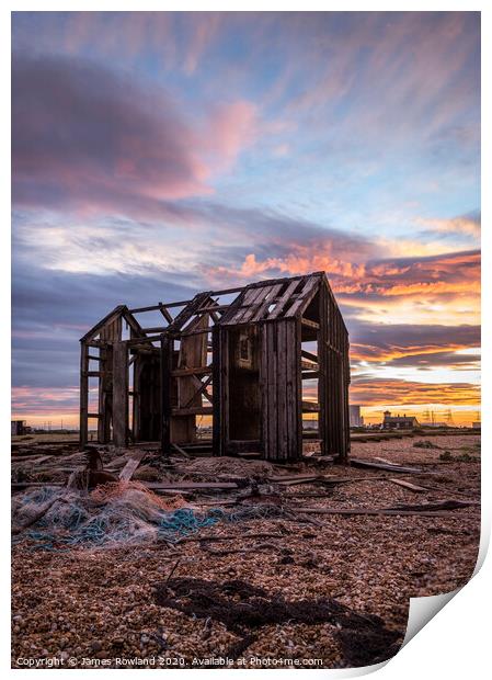 The Old Shed at Dungeness Print by James Rowland