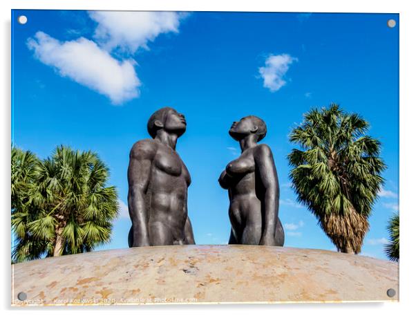 Redemption Song Sculpture in Emancipation Park Acrylic by Karol Kozlowski
