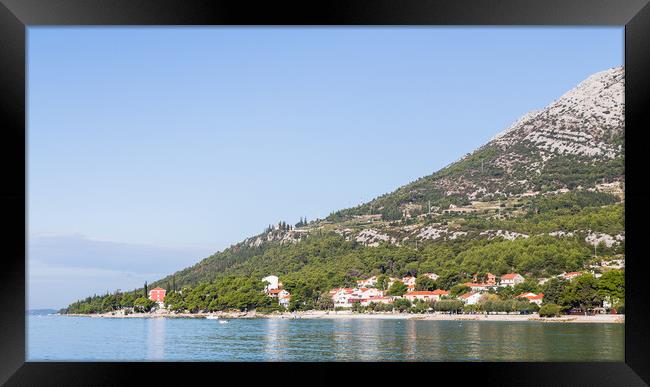 Steep sides of the Peljesac mountains Framed Print by Jason Wells