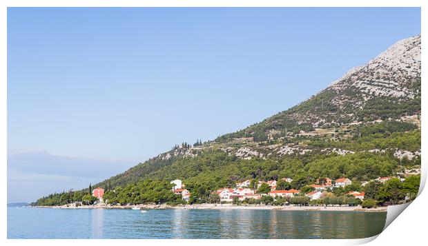 Steep sides of the Peljesac mountains Print by Jason Wells