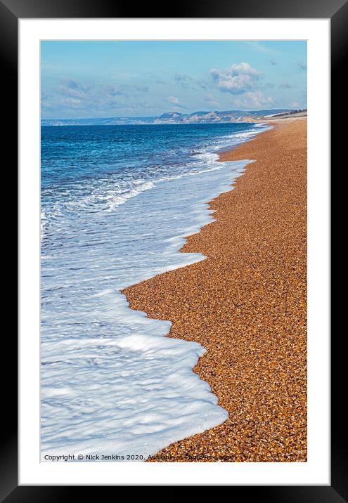 Chesil Beach at West Bexington on the Dorset coast Framed Mounted Print by Nick Jenkins