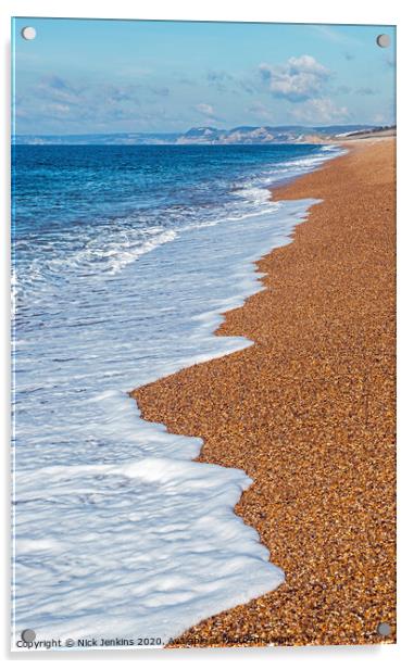 Chesil Beach at West Bexington on the Dorset coast Acrylic by Nick Jenkins