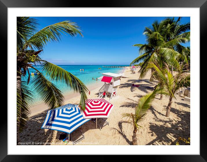 Doctor's Cave Beach in Jamaica Framed Mounted Print by Karol Kozlowski