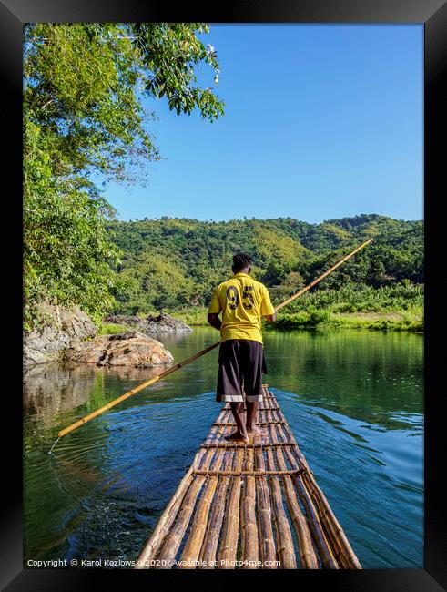 Rio Grande Rafting, Jamaica Framed Print by Karol Kozlowski