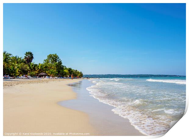 Seven Mile Beach in Negril Jamaica Print by Karol Kozlowski