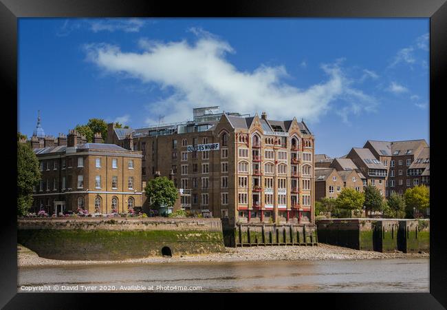 Oliver's Wharf , Wapping, London Framed Print by David Tyrer