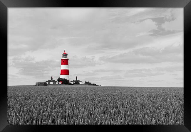 Moody Monochrome Lighthouse Framed Print by Kevin Snelling