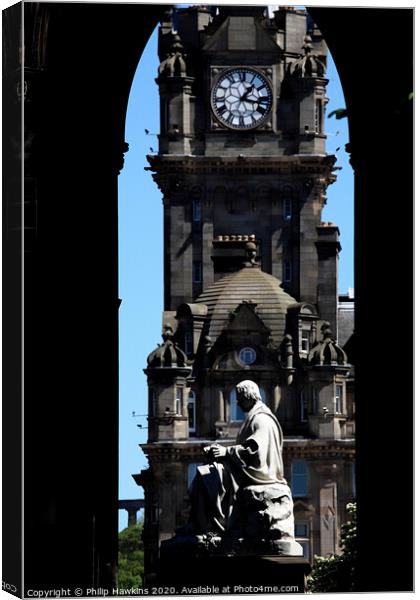 Sir Walter Scott statue, Edinburgh Canvas Print by Philip Hawkins