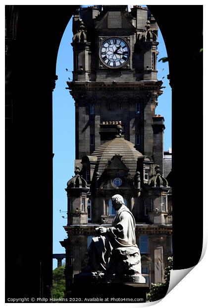 Sir Walter Scott statue, Edinburgh Print by Philip Hawkins