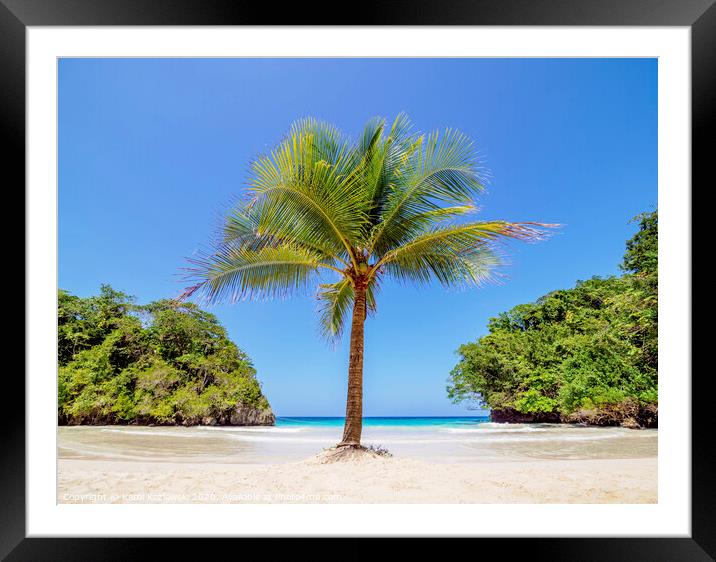 Frenchman's Cove Beach in Jamaica Framed Mounted Print by Karol Kozlowski