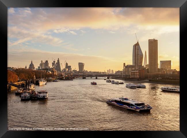 River Thames in London Framed Print by Karol Kozlowski