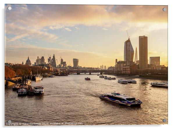 River Thames in London Acrylic by Karol Kozlowski