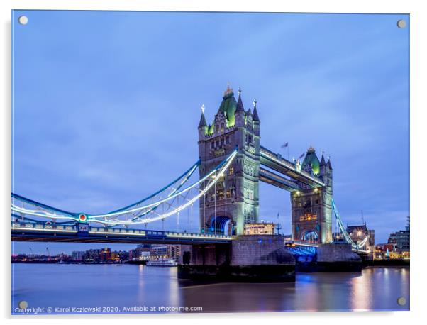 Tower Bridge in London Acrylic by Karol Kozlowski