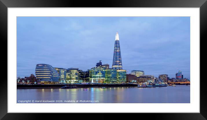 London Skyline Framed Mounted Print by Karol Kozlowski