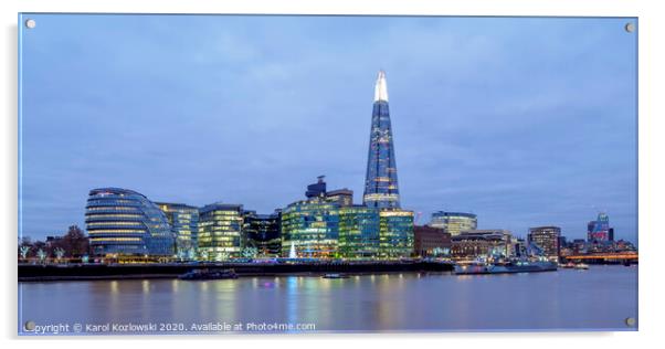 London Skyline Acrylic by Karol Kozlowski