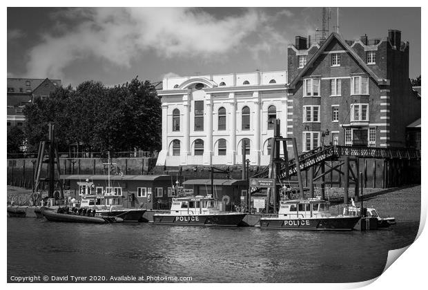 Thames River Police - Wapping, London Print by David Tyrer