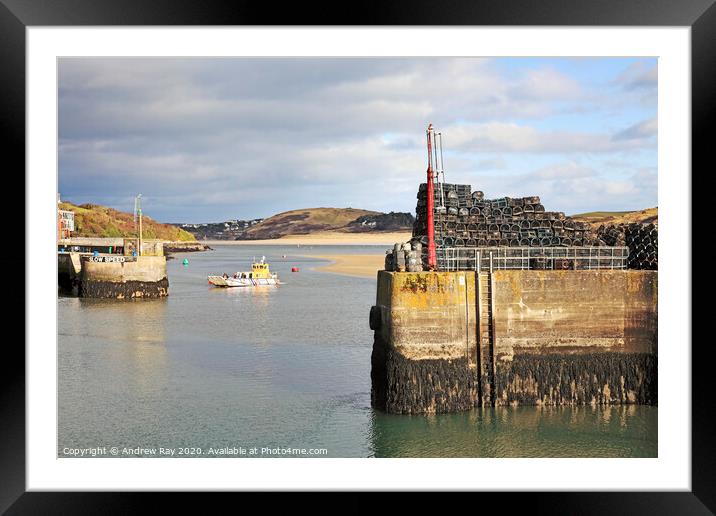 Padstow Outer Harbour Framed Mounted Print by Andrew Ray