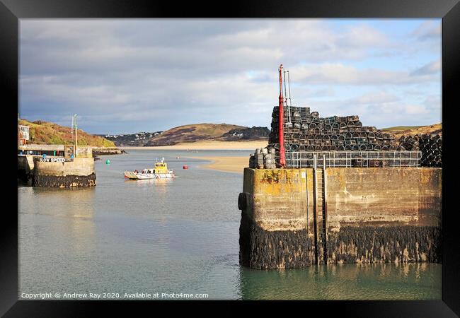 Padstow Outer Harbour Framed Print by Andrew Ray
