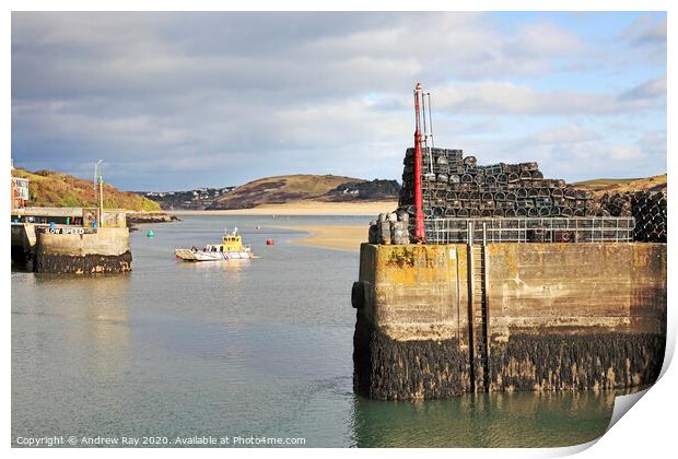 Padstow Outer Harbour Print by Andrew Ray