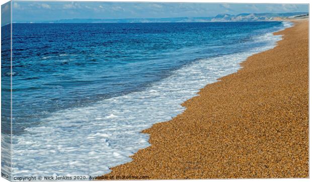 Chesil Beach at West Bexington Dorset Canvas Print by Nick Jenkins