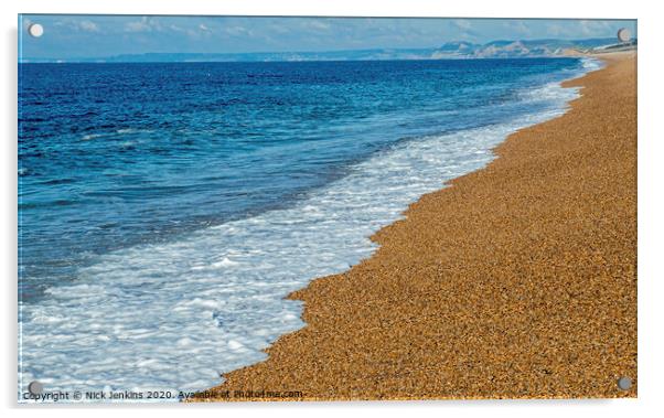 Chesil Beach at West Bexington Dorset Acrylic by Nick Jenkins