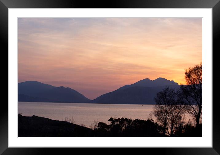 Loch Leven Sunset Framed Mounted Print by Ceri Jones