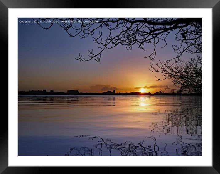 Dawn reflections. Framed Mounted Print by paul cobb