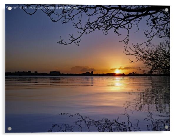 Dawn reflections. Acrylic by paul cobb