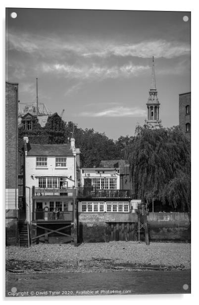 Riverside Pub - London Acrylic by David Tyrer