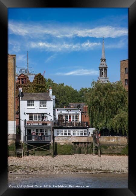 Riverside Pub - London Framed Print by David Tyrer