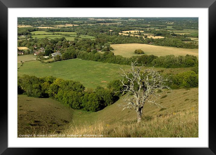 South Downs Panorama Framed Mounted Print by Howard Corlett