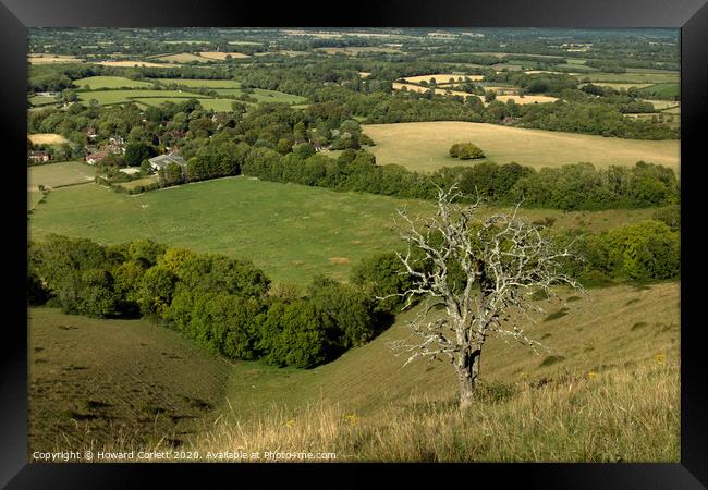 South Downs Panorama Framed Print by Howard Corlett