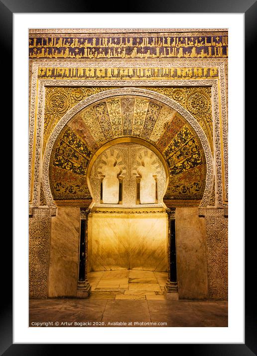 Mihrab in Great Mosque of Cordoba Framed Mounted Print by Artur Bogacki