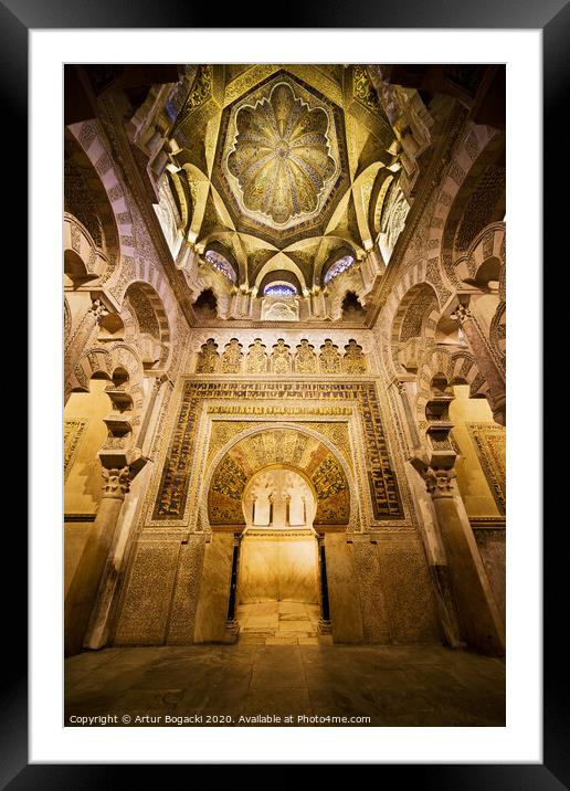 Mihrab and Ceiling of Mezquita in Cordoba Framed Mounted Print by Artur Bogacki