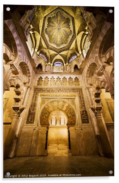 Mihrab and Ceiling of Mezquita in Cordoba Acrylic by Artur Bogacki