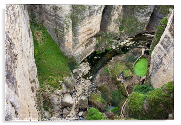El Tajo River Gorge in Ronda Acrylic by Artur Bogacki