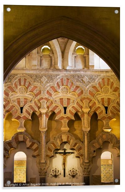 Mezquita Interior Islamic Architecture Acrylic by Artur Bogacki