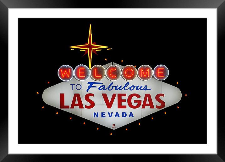 Fabulous Las Vegas Framed Mounted Print by David Pringle